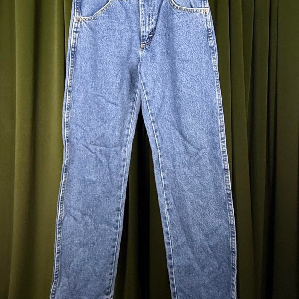 Rustler Blue High Waisted Straight Leg Jeans Light Wash Denim 29x30 Retro